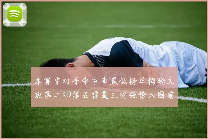本赛季对手命中率最低榜单揭晓文班第二KD第五雷霆三将强势入围前十